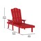 Flash Furniture Sonora Adjustable Adirondack Loungers w/Cup Holder, All-Wthr Recycled HDPE Lounge Chair, Red, 2PK 2-LE-HMP-070-01-RED-GG - alternate 3